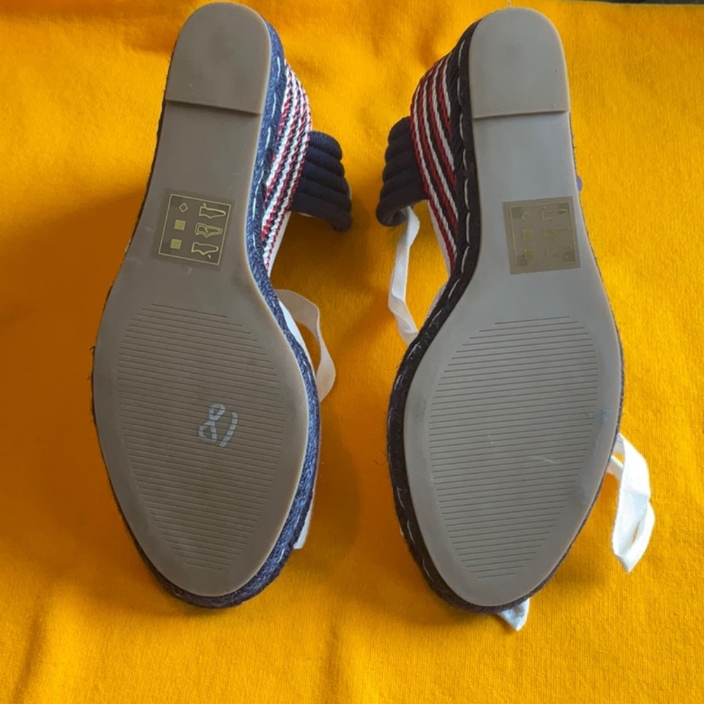 Draper James White/Blue/Red Lace Up Espadrilles Size 10, NWT - Picture 10 of 13